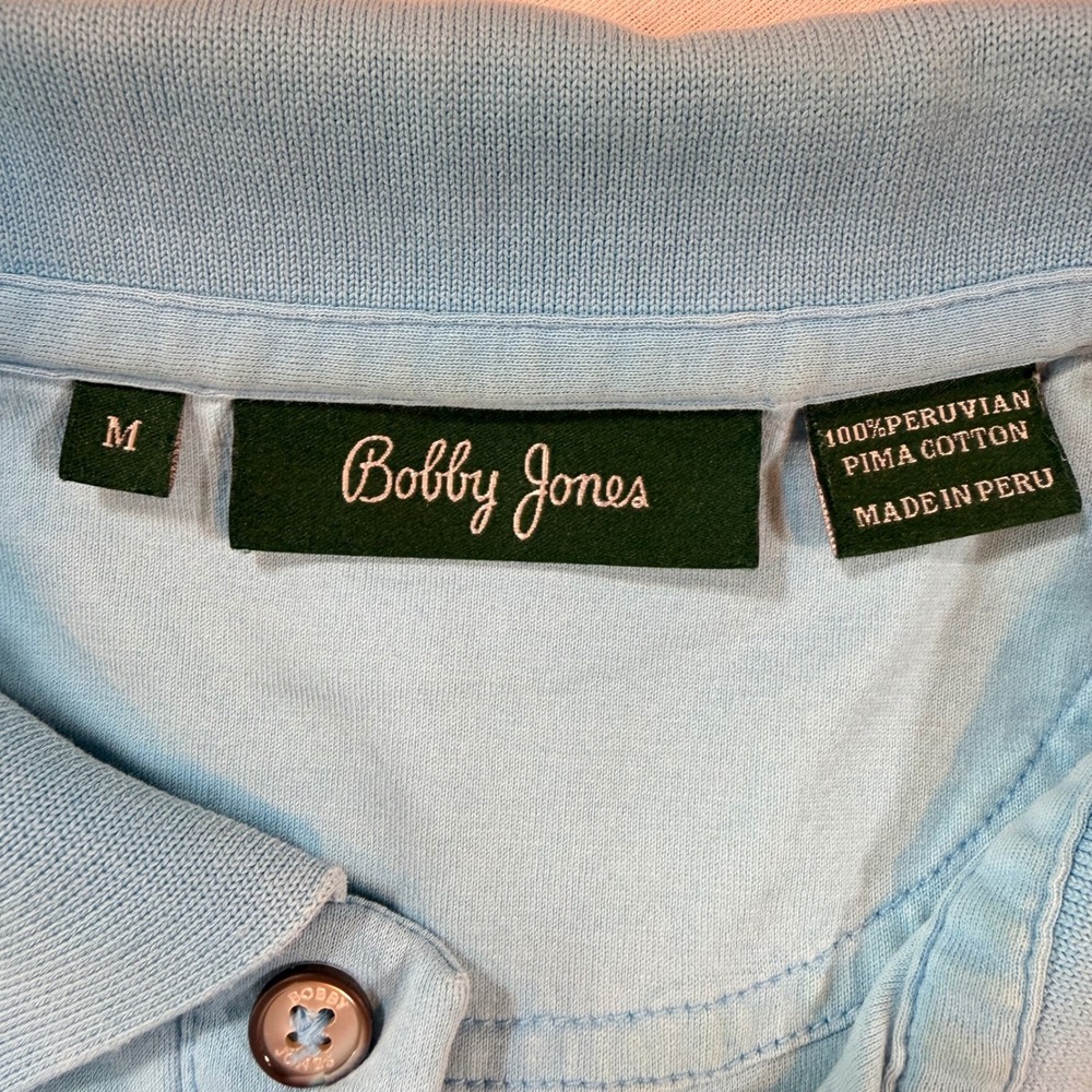Bobby Jones Golf Polo Shirt Mens M Blue Pima Cotton Short Sleeve Preppy Luxury - Picture 5 of 7